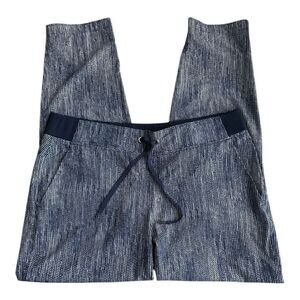 Athleta Batik Midtown Visit Blue Spot Ankle Pants  Joggers Blue & White Size 12